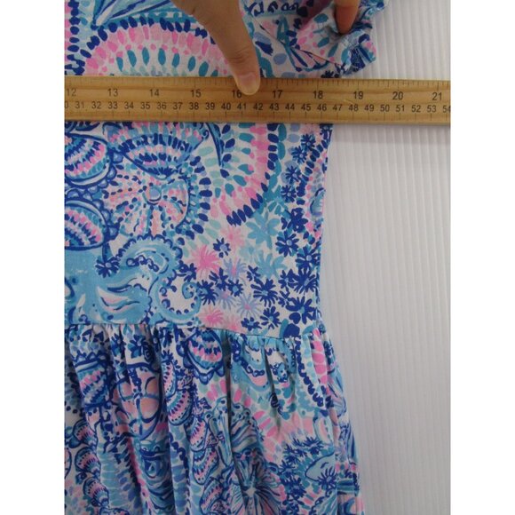 Lilly Pulitzer Dress Medium Babydoll Mini Tiered Seashell Nautical - Picture 5 of 11